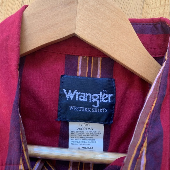 Wrangler // VTG Western Striped Button Down - Picture 4 of 12